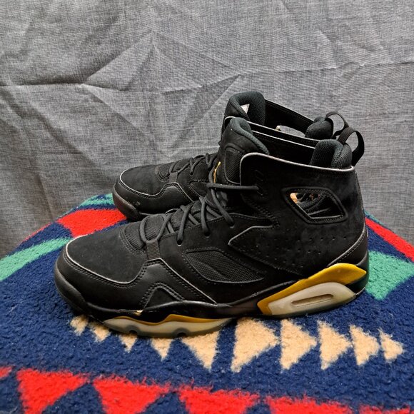 Size 10 Men - Jordan Flight Club 91 Black Metallic Gold - Picture 1 of 12